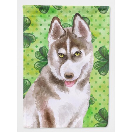 Carolines Treasures Siberian Husky Grey Saint Patricks Flag Canvas - House Size BB9870CHF